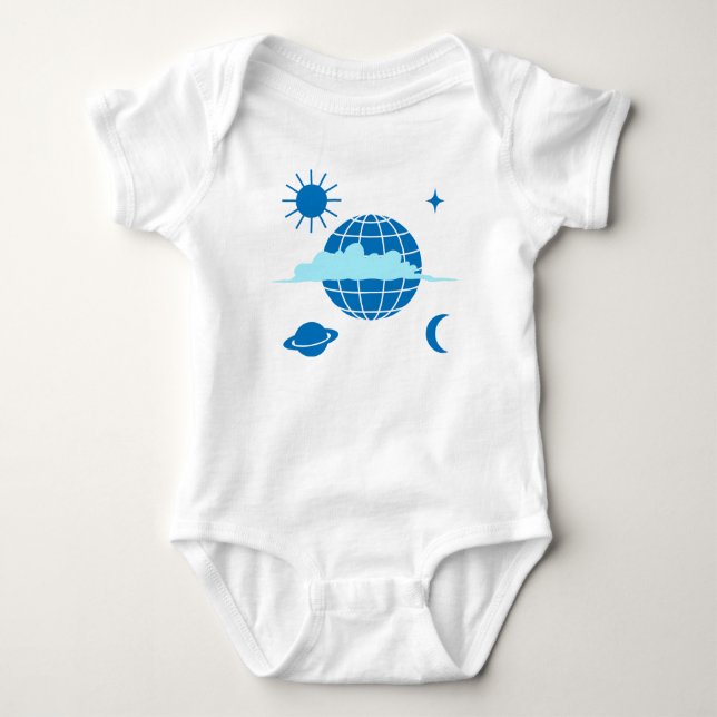 Body Para Bebê Planetas e o globo (Frente)