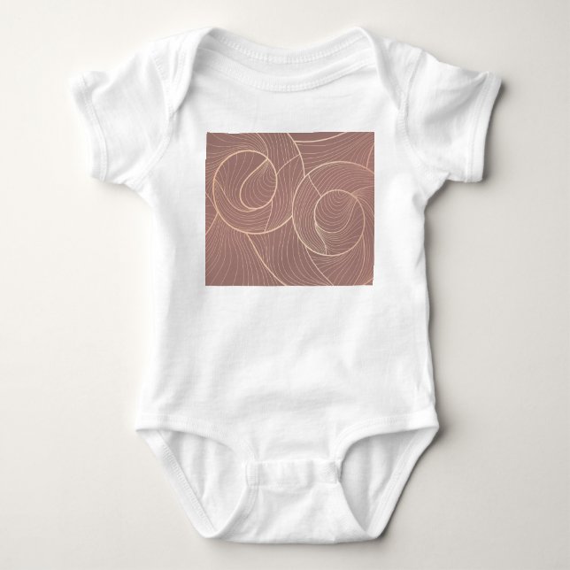 Body Para Bebê Plano de fundo das linhas Douradas do luxo (Frente)