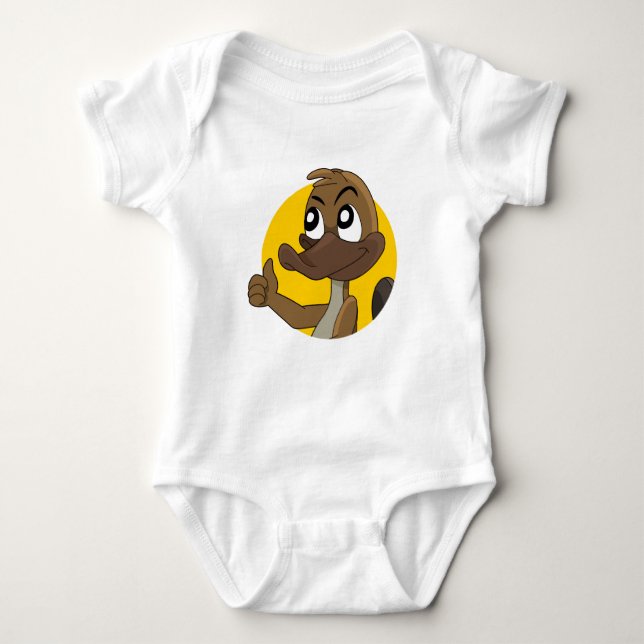 Body Para Bebê Platypus giving thumbs up cartoon (Frente)