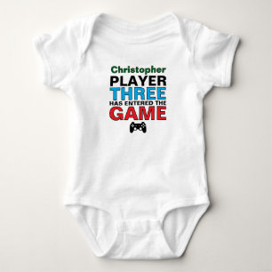 Body Para Bebê Player Três Bebê Gamer Personalizado