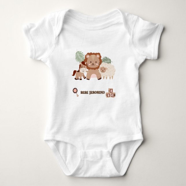 Body Para Bebê Playera con texto personalizado (Frente)