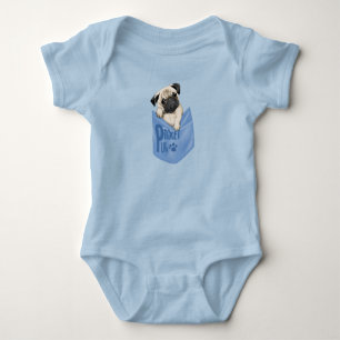 Body Para Bebê Pocket Pug Blue