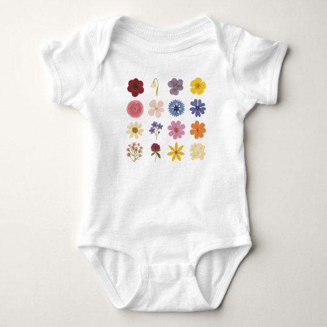 Body Para Bebê Poder das Flores (Frente)