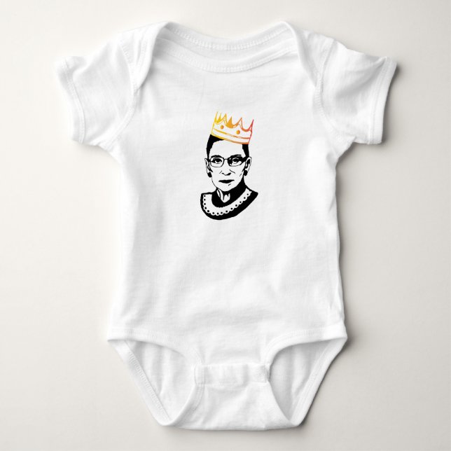 Body Para Bebê Poder feminino, feminismo, notório RBG, Ruth Bader (Frente)