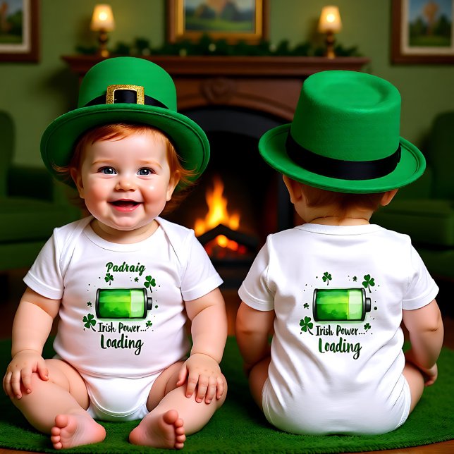 Body Para Bebê Poder Irlandês… Carregando (Irish Power… Loading Baby Bodysuit)