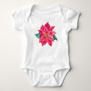 Body Para Bebê Pôinsettia De Mola De Natal-74545