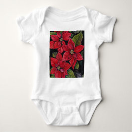 Body Para Bebê Poinsettia Vibrante Em Aquarela