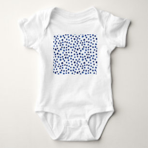 Body Para Bebê Polka Azul: Ponto de Aquarela Sem Vista.