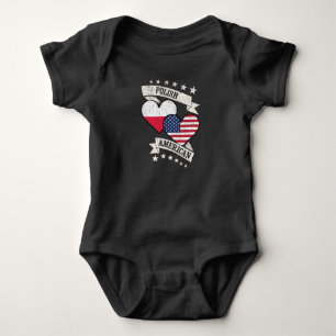 Body Para Bebê Polonês American Heart Flags - América Polônia