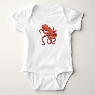 Body Para Bebê Polvo com Bebida