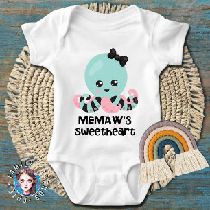 Body Para Bebê Polvo Kawaii Querido da Memaw