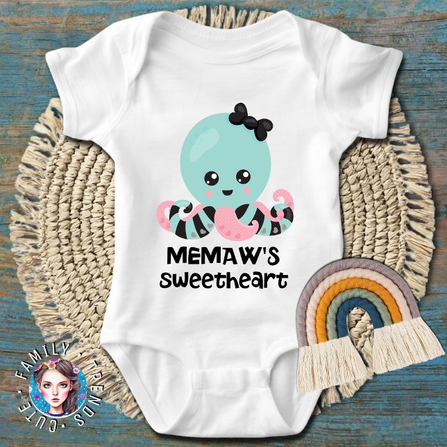 Body Para Bebê Polvo Kawaii Querido da Memaw (Criador carregado)