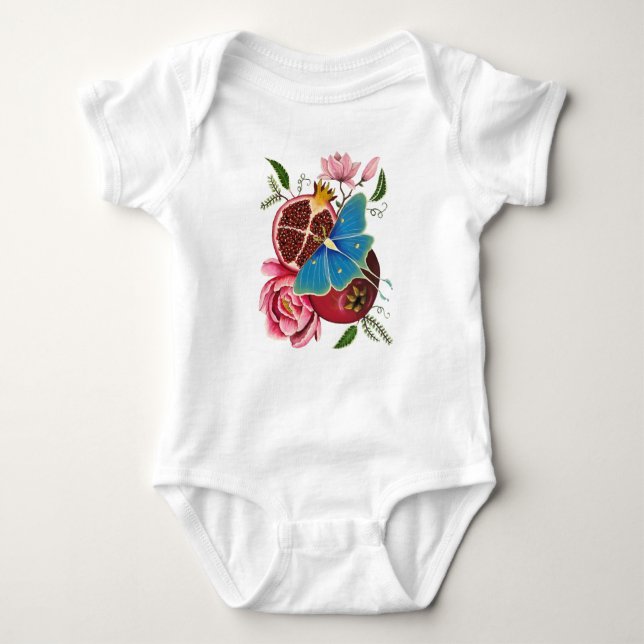 Body Para Bebê Pomegranato e Luna Mama Sexo Neutro Onsie (Frente)