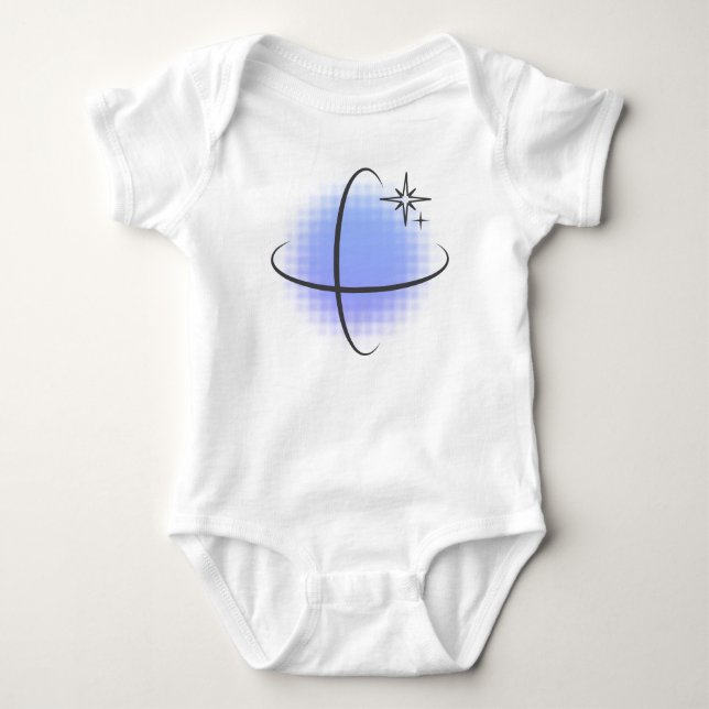 Body Para Bebê Ponto Azul Atômico Retro (Frente)