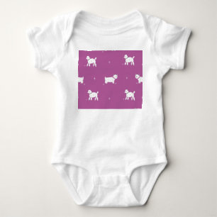 Body Para Bebê Poodle Roxo: Padrão Retroativo Monocromático