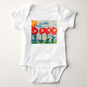 Body Para Bebê Pop de Papagaios Roupa para Meninas Flores