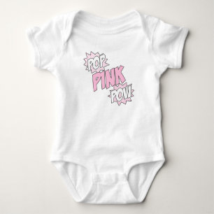 Body Para Bebê Pop Rosa - Fita Bebê Jersey Bodyfit (Branco)
