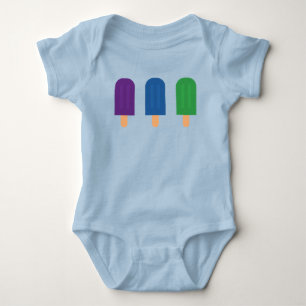 Body Para Bebê Popsicle azul