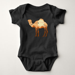 Body Para Bebê Pôr do sol no deserto das pirâmides de camelos no 