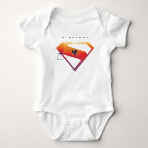 Body Para Bebê Pôr do Sol Voar Superman Escudo