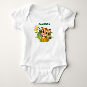 Body Para Bebê Pôr o nome no Bodysuit Little Tiger Butterfly Bab