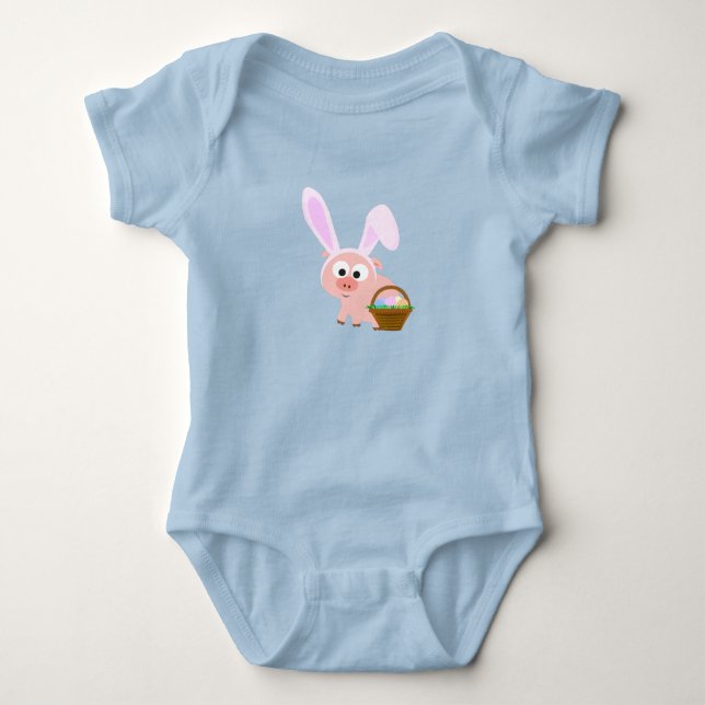 Body Para Bebê Porco de Páscoa (Frente)