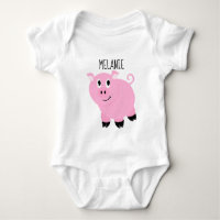 Porco Rosa Personalizado Bebê Animal Porquinho