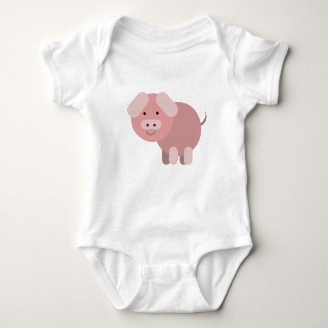 Body Para Bebê Porquinho fofinho personalizado (Frente)