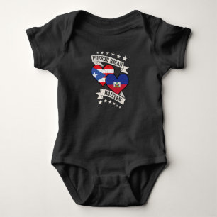 Body Para Bebê Porto Rico: Coração Haitiano Sinaliza Porto Rico H