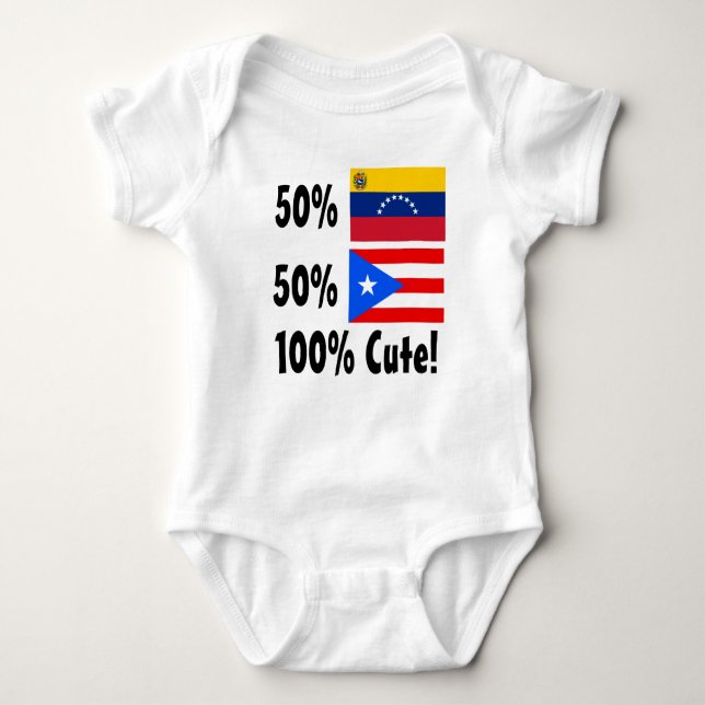 Body Para Bebê Porto-riquenho 100% do venezuelano 50% de 50% (Frente)