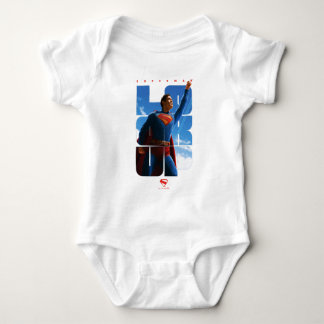 Body Para Bebê Pose de Superman Olhando para Cima