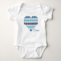 Posh Argyle Hearts Big Heart White e Blue