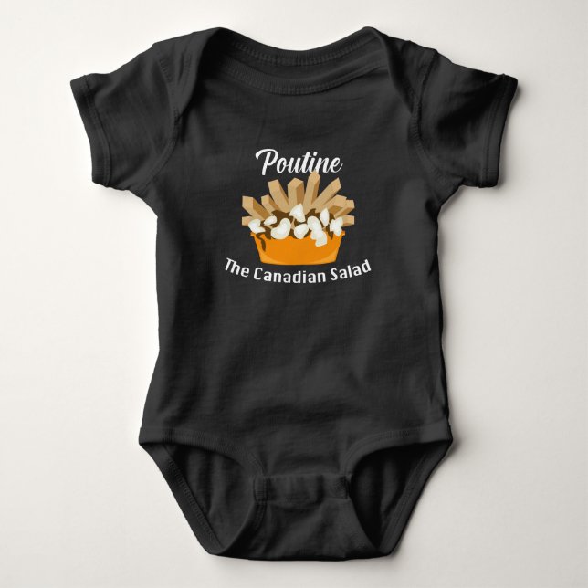 Body Para Bebê Poutine, A Salada Canadiana - Bebê Jersey Bodycase (Frente)