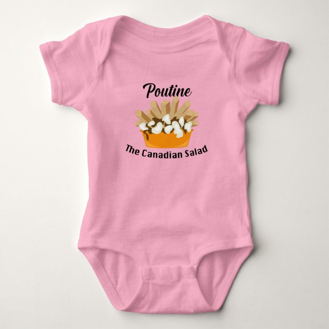 Body Para Bebê Poutine, A Salada Canadiana - Bebê Jersey Bodycase (Frente)