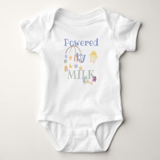 Body Para Bebê Powered by milk - mobile rattle  (Frente)