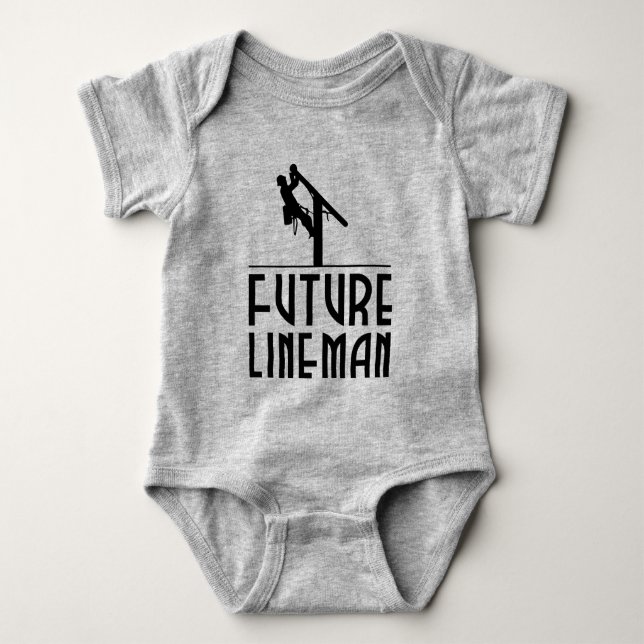 Body Para Bebê powerline worker Baby - Future lineman (Frente)
