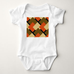 Body Para Bebê Praças Geométricas Retro: Padrão De Vintagem.