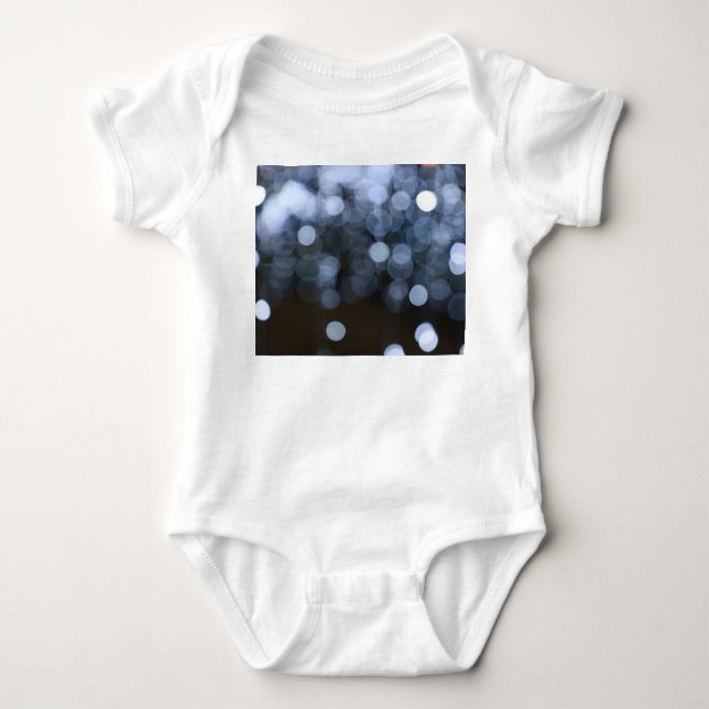 Body Para Bebê Prata, fundo branco da noite. (Frente)