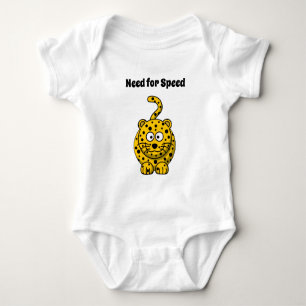 Body Para Bebê Precisa de velocidade, Design de Cartoon Chita Eng