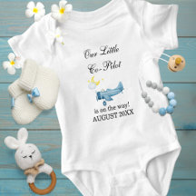 Pregnancy Baby Boy Airplane Little Co-Pilot Custom