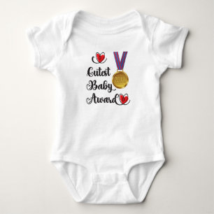 Body Para Bebê Prêmio de Bebê mais Cutest com ano de nascimento