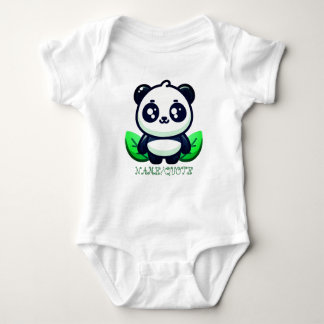 Body Para Bebê Premium Cute Panda And Leaves