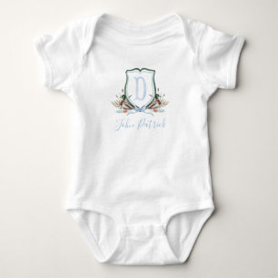 Body Para Bebê Preppy Southern Blue Duck Boy Baby Chá de fraldas