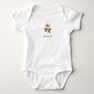 Body Para Bebê Presente de Bebê Flor Boho Nome Personalizado