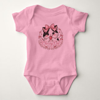 Body Para Bebê Presente de Bodysuit para Bebê Gatinho Cereja Coqu