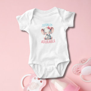 Body Para Bebê Presente de Chá de Bebê Menina Elefante Rosa Bebê 