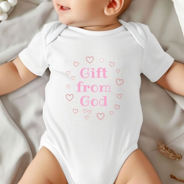 Body Para Bebê Presente de Deus, Presente de Bebê Menina Religios (Gift from God)