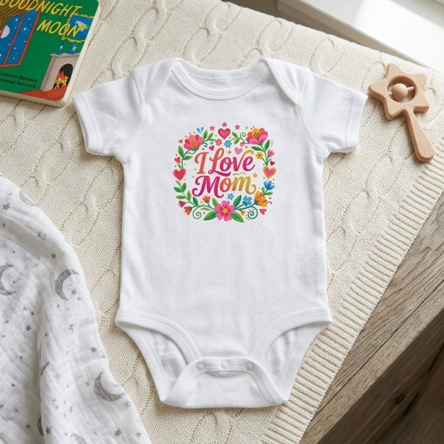 Body Para Bebê Presente de Flores de Verão para Recém-Nascida Fof (custom newborn mom Baby Bodysuit)