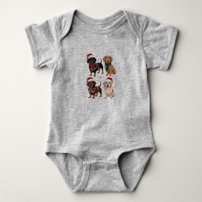Body Para Bebê Presente de Natal para Mãe de Dachshund Amante do  (Frente)