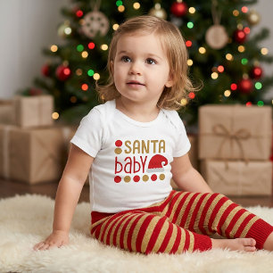 Body Para Bebê Presente de Natal para Recém-Nascido Santa Baby